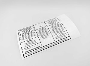 US law labels op Tyvek geprint